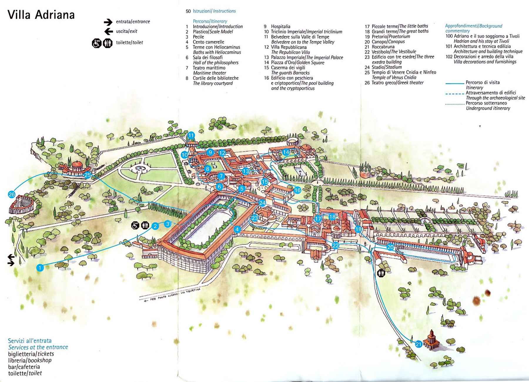 вилла адриана в тиволи план вилла адриана в тиволи план